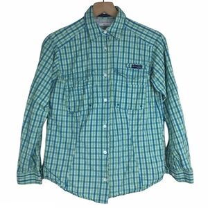 COLUMBIA Shirt PFG Long Sleeve Plaid Fishing Super Bonehead Omni Shade Small